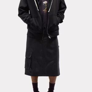 NEW - Clothes for Humans Black Cargo Midi Skirt